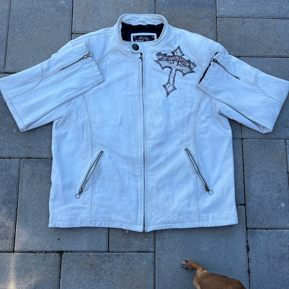 RARE affliction leather jacket - Picture 3 of 5